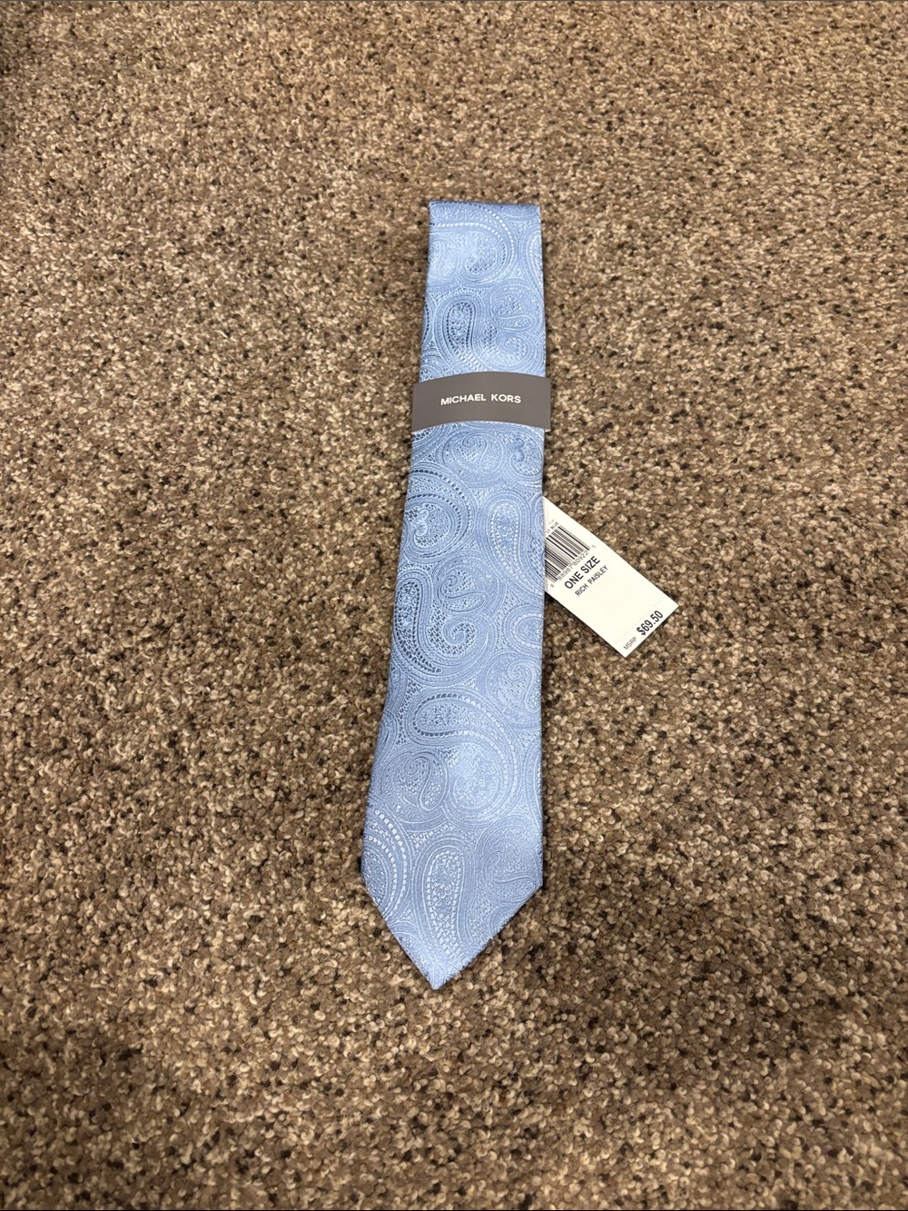 Michael Kors Light Blue Paisley Silk Tie - Men's